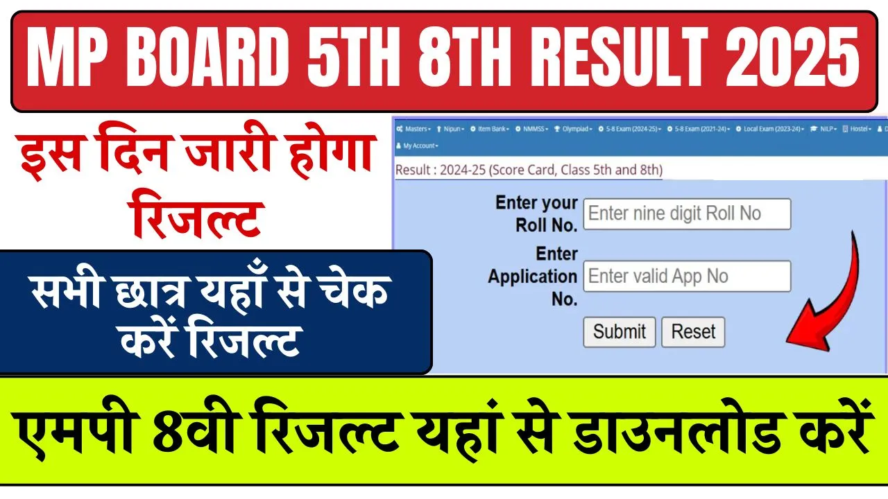 MP Board 5th 8th Result 2025