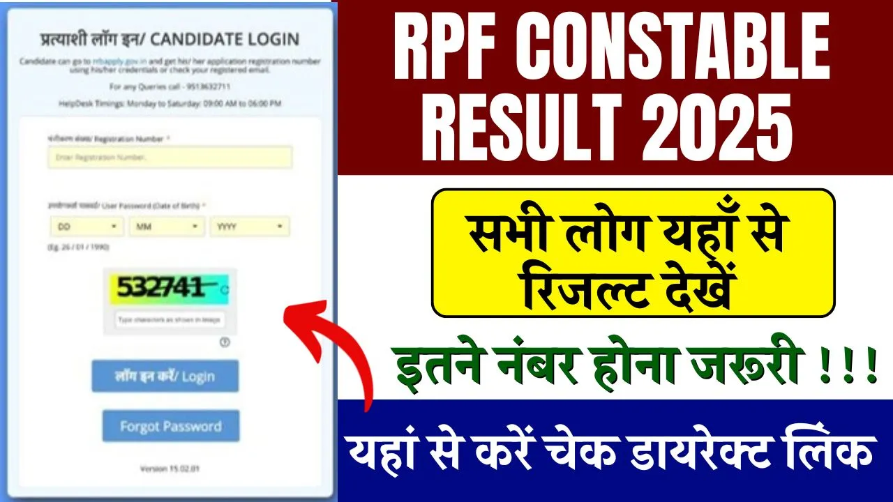 RPF Constable Result 2025