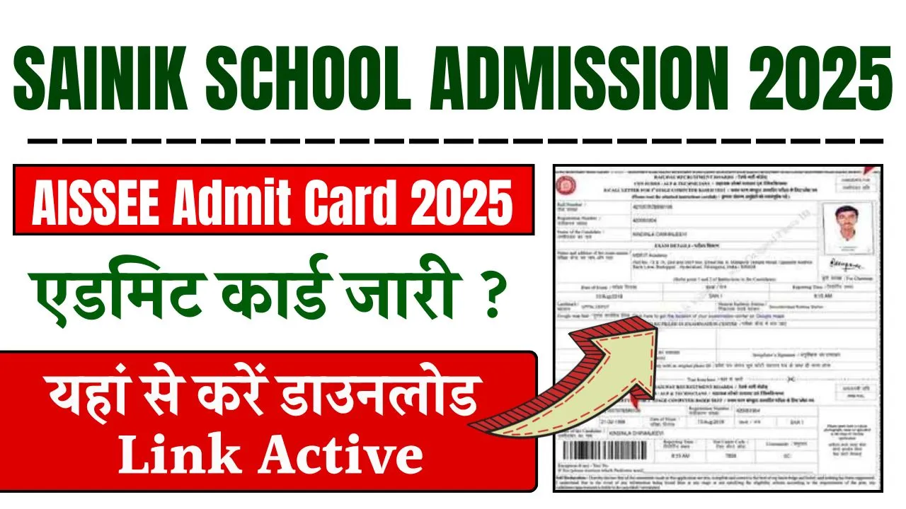 Sainik School Admission Admit Card 2025