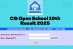 CG Open School 10th Result 2025