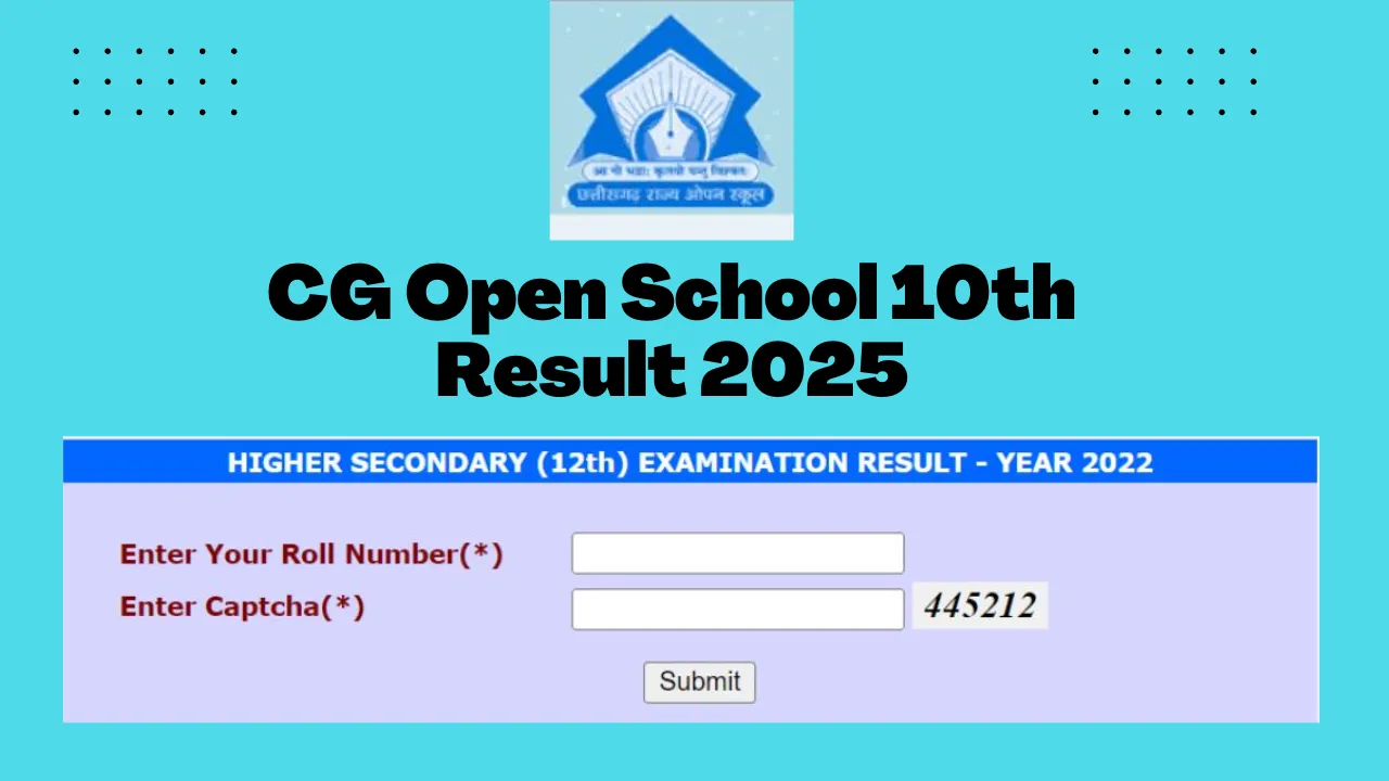 CG Open School 10th Result 2025